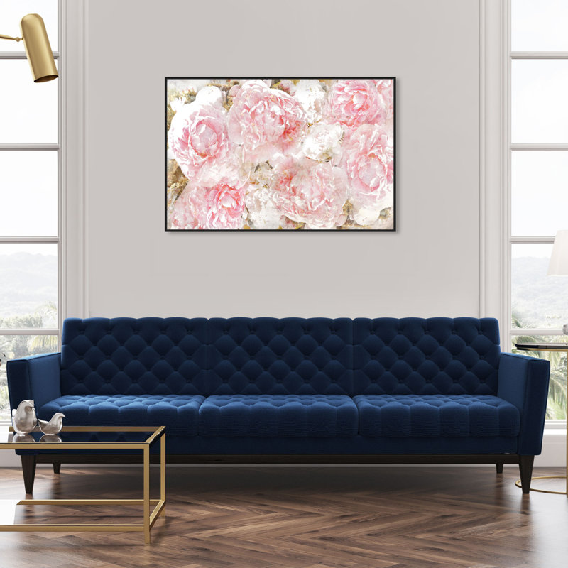 « roses », impression sur toile oliver gal, Cadre noir, H 45 po x l 30 po