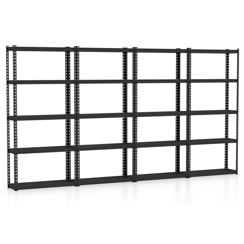 Rayonnage Martella, H 72 po x l 142 po x P 12 po, Noir