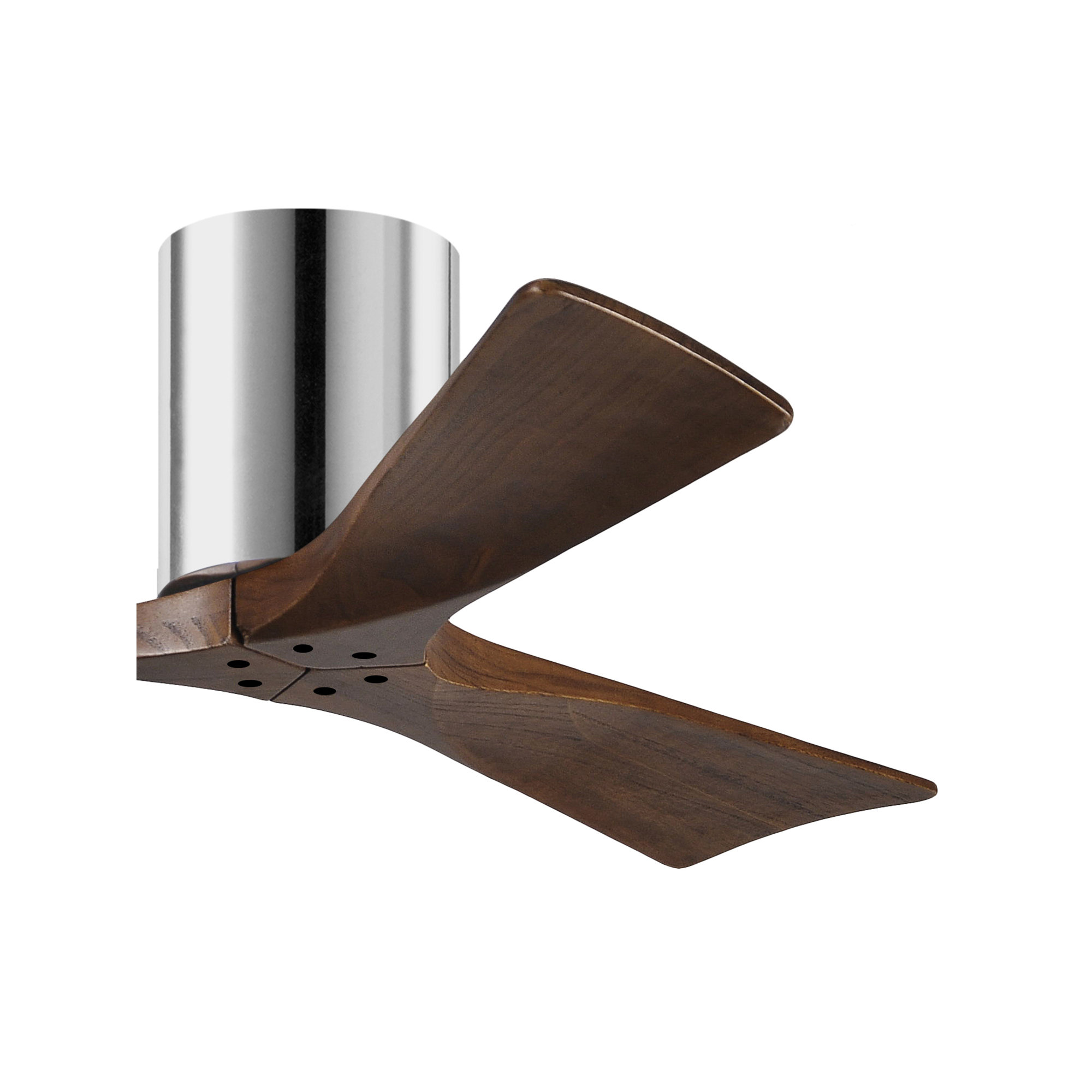 Olivier 3 Blade Ceiling Fan, Polished Chrome, 42", Walnut Tone