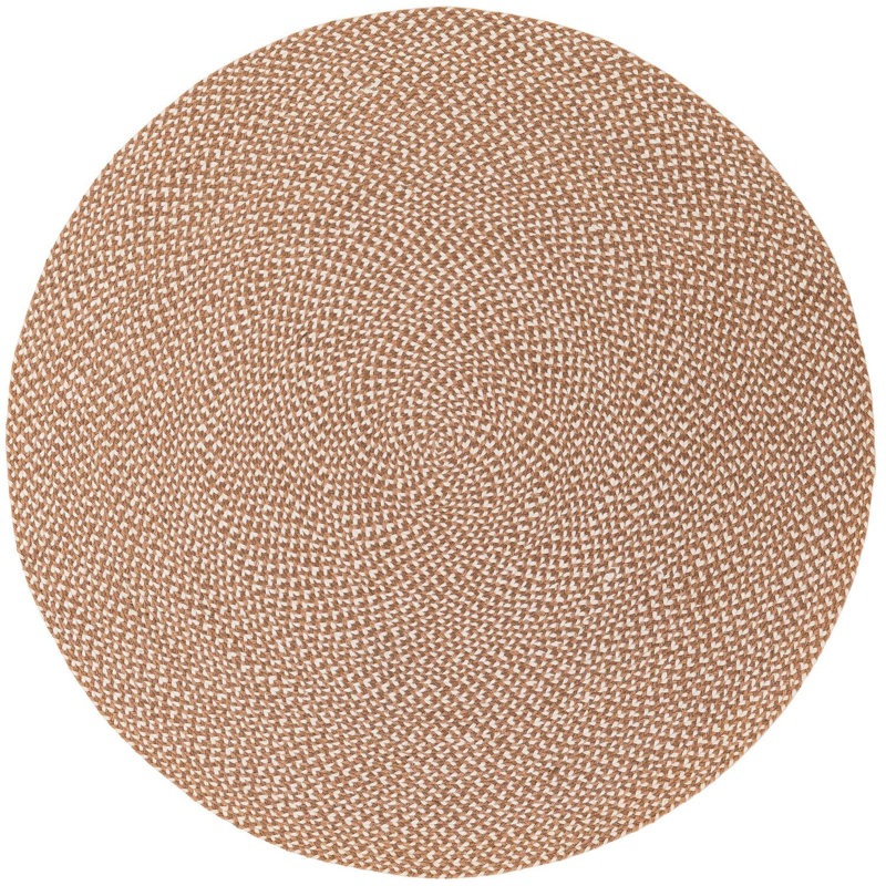 Tapis contemporain brun clair Natura, Rond 5 pi 1 po