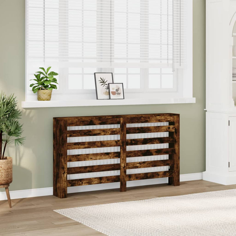 Large Radiator Cover, Smoked Oak, 149 x 20 x 82 cm, Horizontal Slats