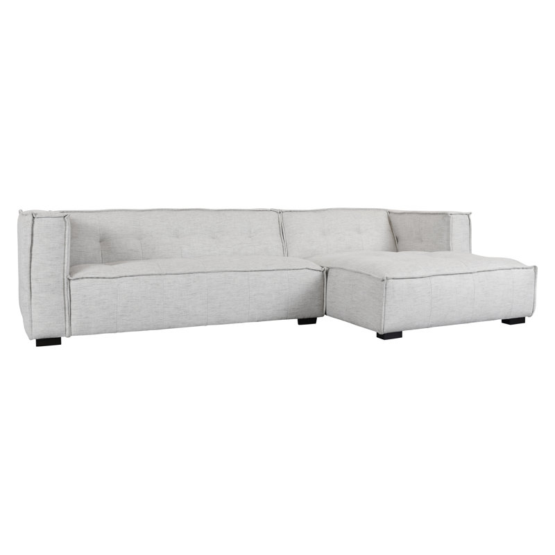 Element 2Pc Sectional W/RAF Chaise, Light Gray Polyester Blend