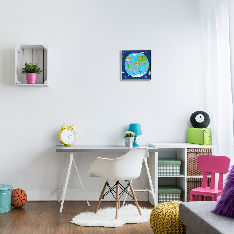 Étoiles de la Terre et de l'espace, H 12 po x l 12 po x P 1,5 po, Estampe numérique Farmhouse