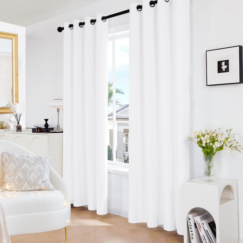 Grommet Top Thermal Insulated Room Darkening Window Curtain Panels (Set of 2), 34" W x 45" L