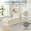 Chaise longue en velours S-Curve, beige-918982953