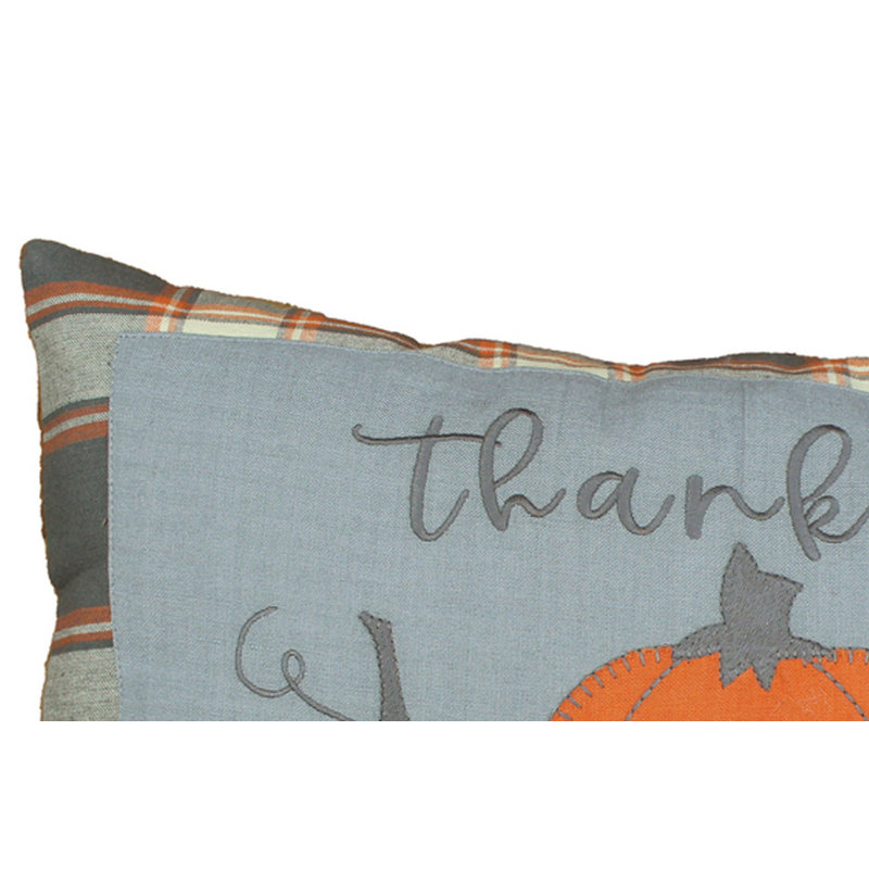  Coussin décoratif réversible en coton gris