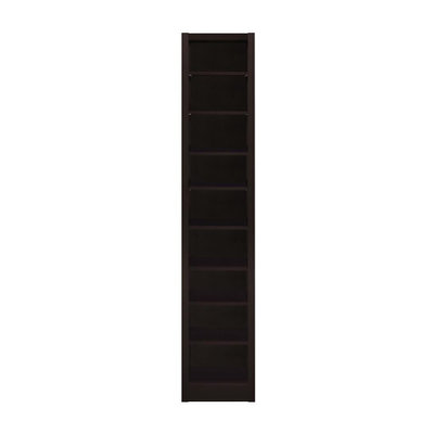 Bibliothèque rectangulaire à 8 tablettes avec 2 tablettes fixes, cappuccino