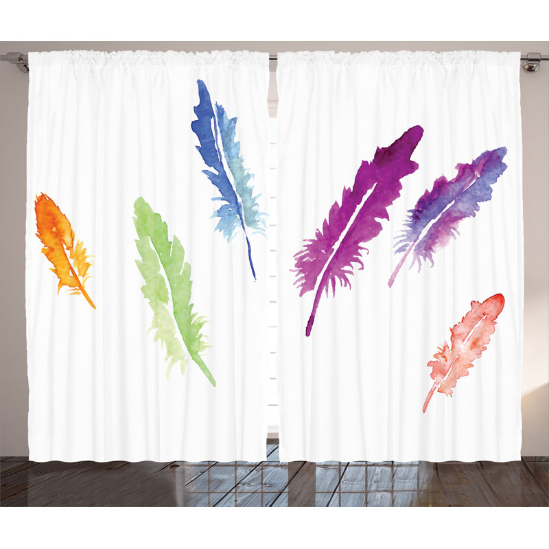 Jelani Semi Sheer Curtain Pair, 54" W x 84" L