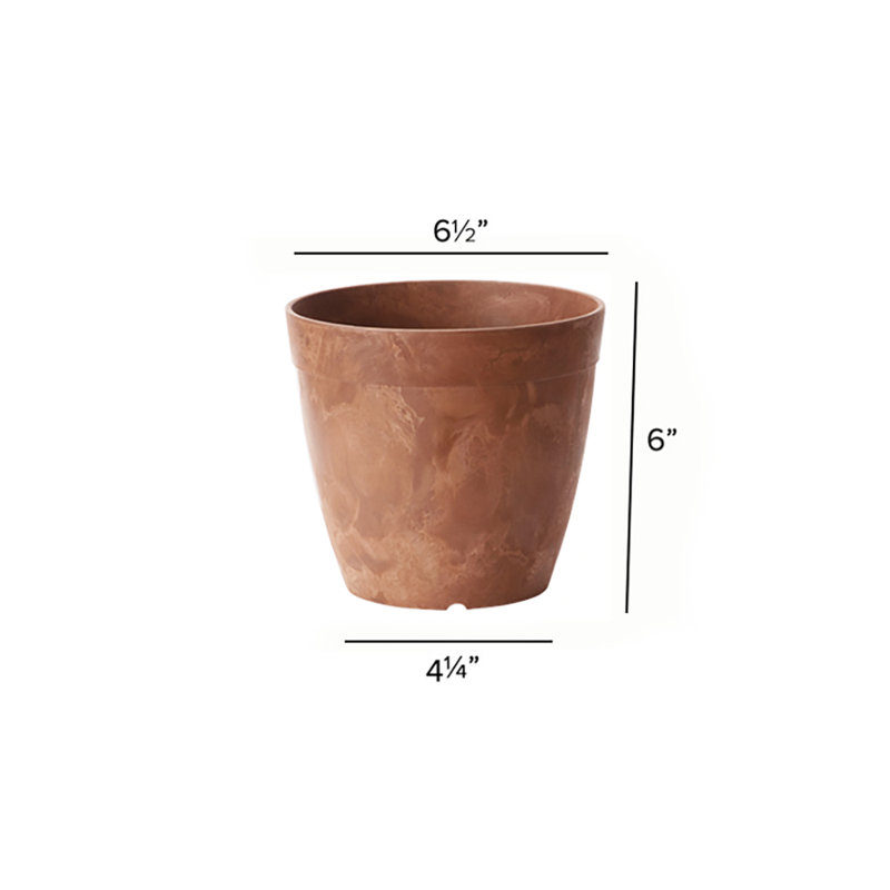 Nashville Pot Planter, 6" H x 6.5" W x 6.5" D, Rust