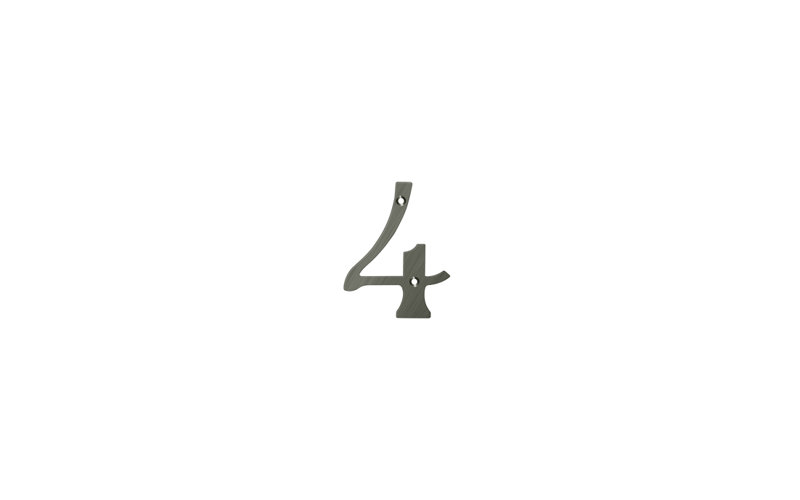 Deltana RN4-4U15A 4" Numbers; Solid Brass; Antique Nickel Finish, Antique Nickel