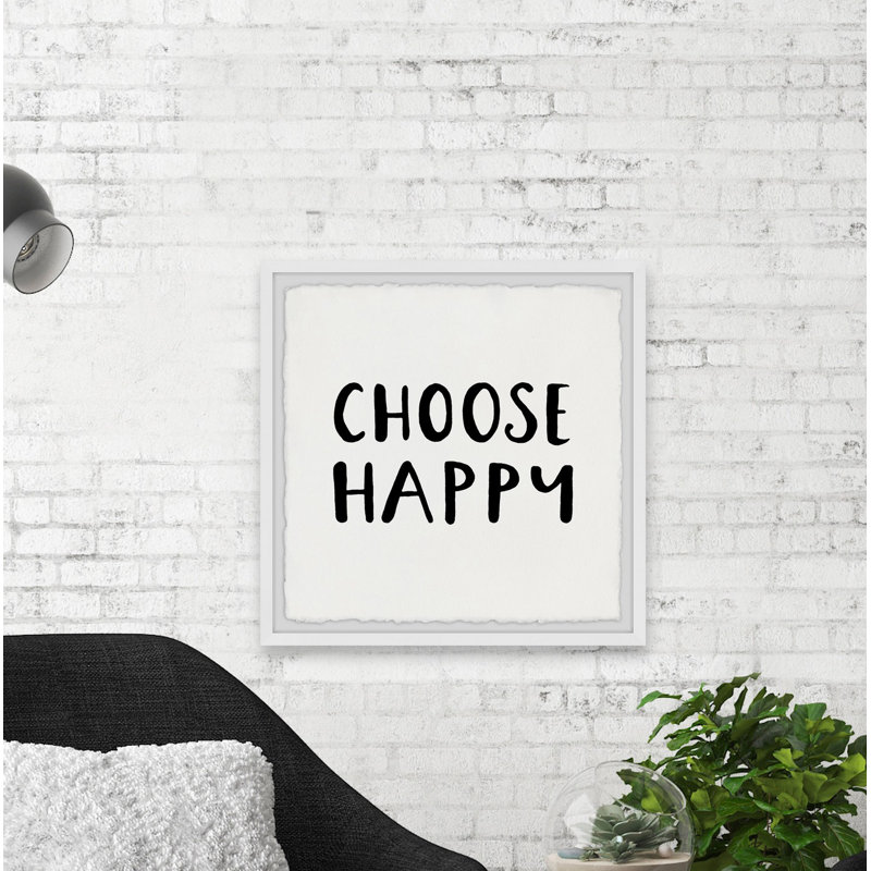 Choose Happy - Single Picture Frame Print, 61cm H x 61cm W x 3.81cm D