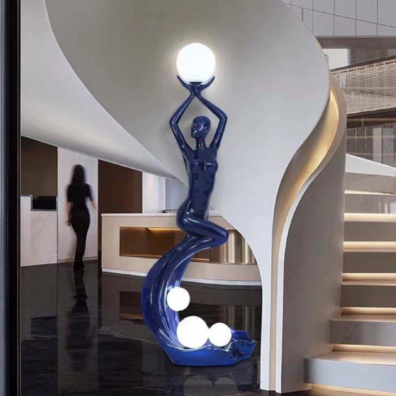 Lampe sur pied Ellie Art Sculpture, Bleu