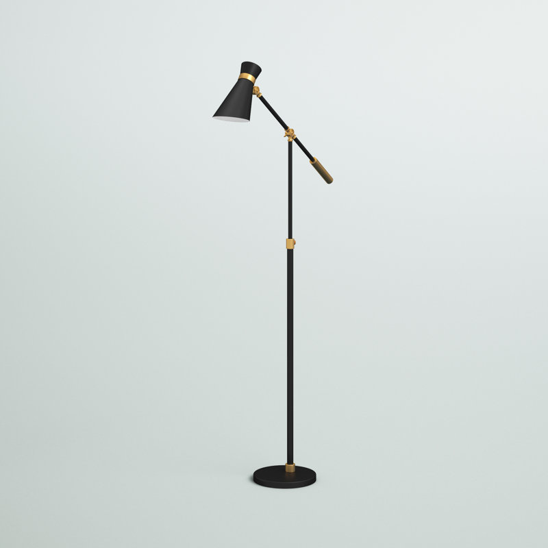 Zabel 65.63'' Task Floor Lamp, Brass