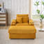 Canapé orange simple en velours côtelé avec un coussin, deux coussins décoratifs, un repose-pieds et deux espaces de rangement-2128066779