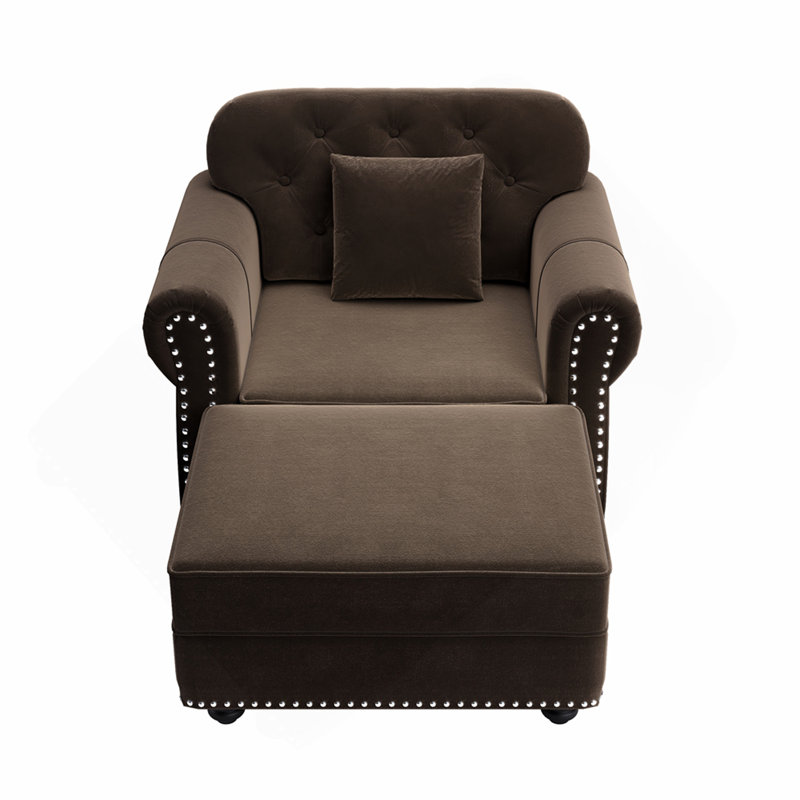 Upholstered 41.3'' Sofa, Brown