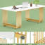 Bureau avec couleur blanche et dorée, largeur de 70 pouces, amplement d'espace pour le travail, pieds en métal dorés modernes, largeur de 70,86 po, essentiels de bureau spacieux, stable