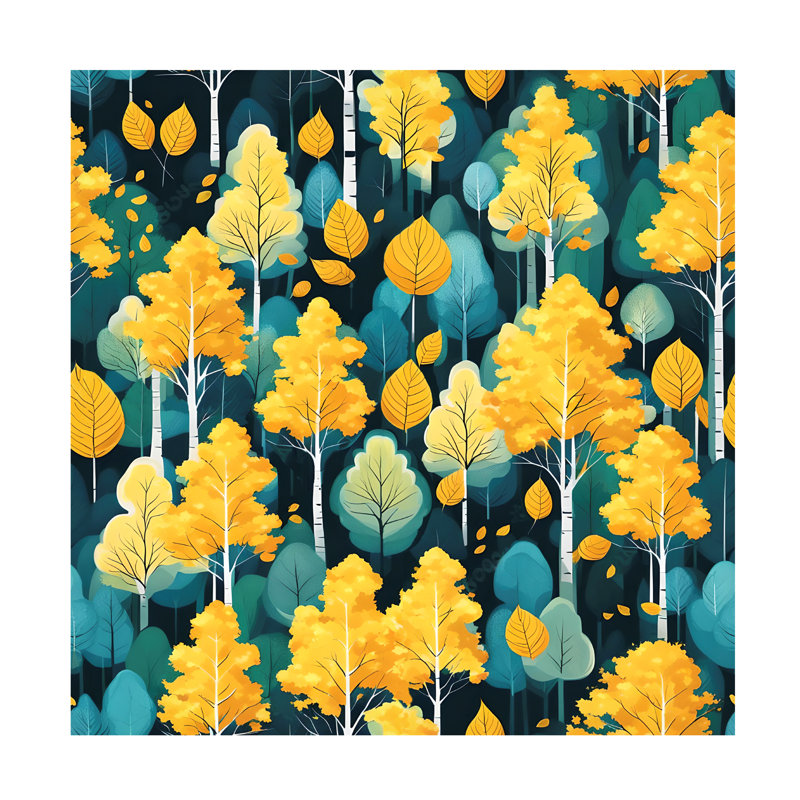 Bolog Tina Lavoie Fall Forest Pattern Canvas Art, 14" H x 14" W