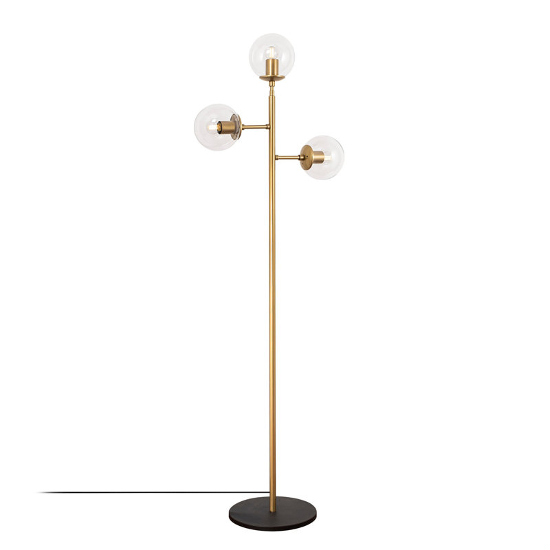 Lampe sur pied à branches 64,06 po Cawe, Transparent, Or