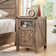 Ariellah 26'' Farmhouse End Side Table with Charging Station and Adjustable Storage Shelf