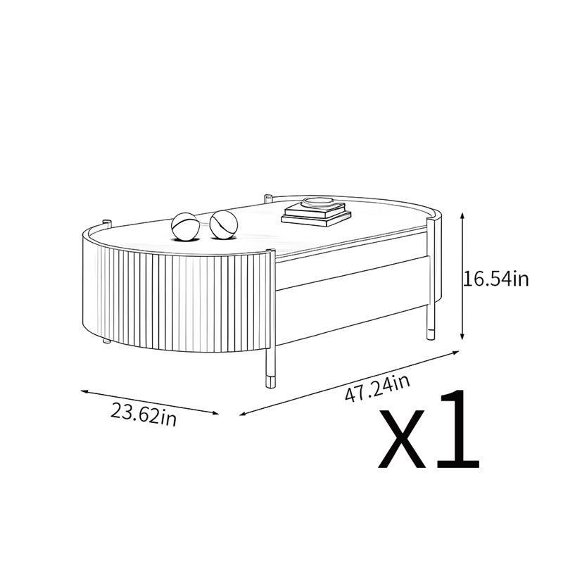 Mabery, H 16,54 po x L 47,24 po x l 23,62 po