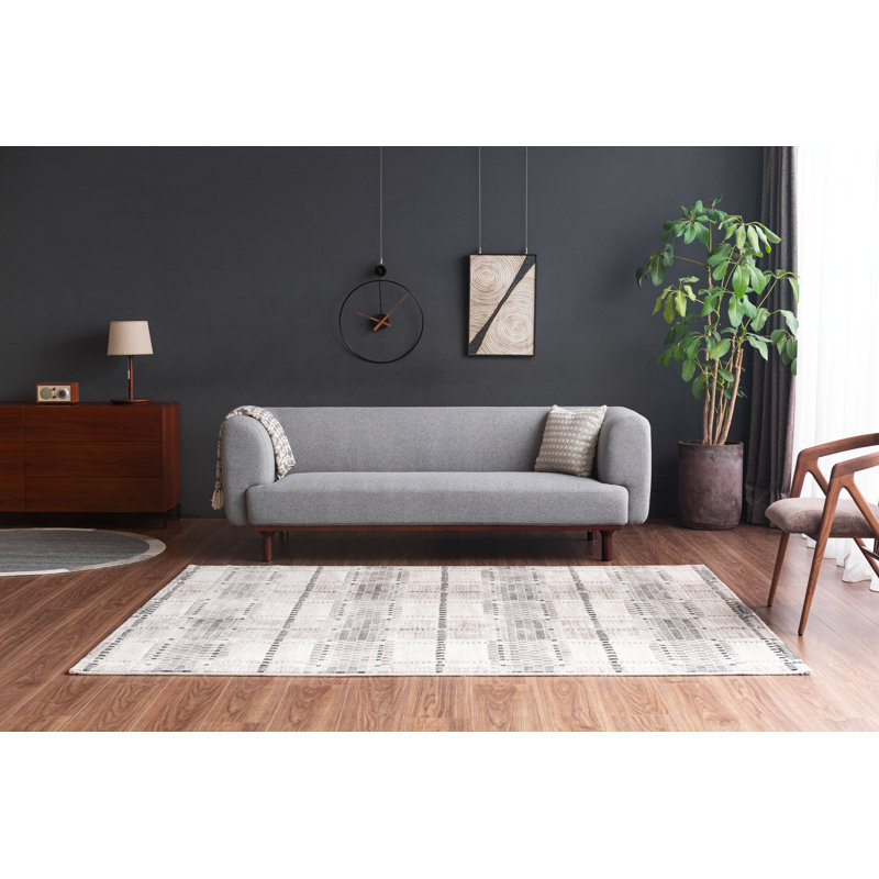 Aiobheann 3 Seater Upholstered Sofa, Grey, NA