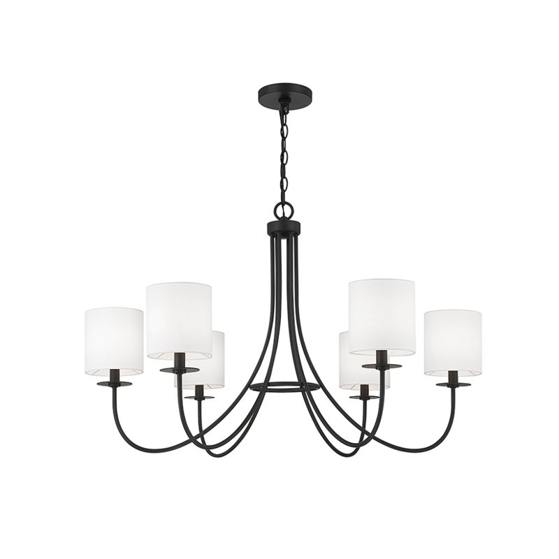 Lustre 6 lumières en noir mat, Noir mat