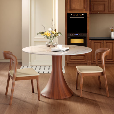 3Pcs/5Pcs Modern Round Earhart With Upholstered Side Chairs, Mid-Century Kitchen & Dining Furniture