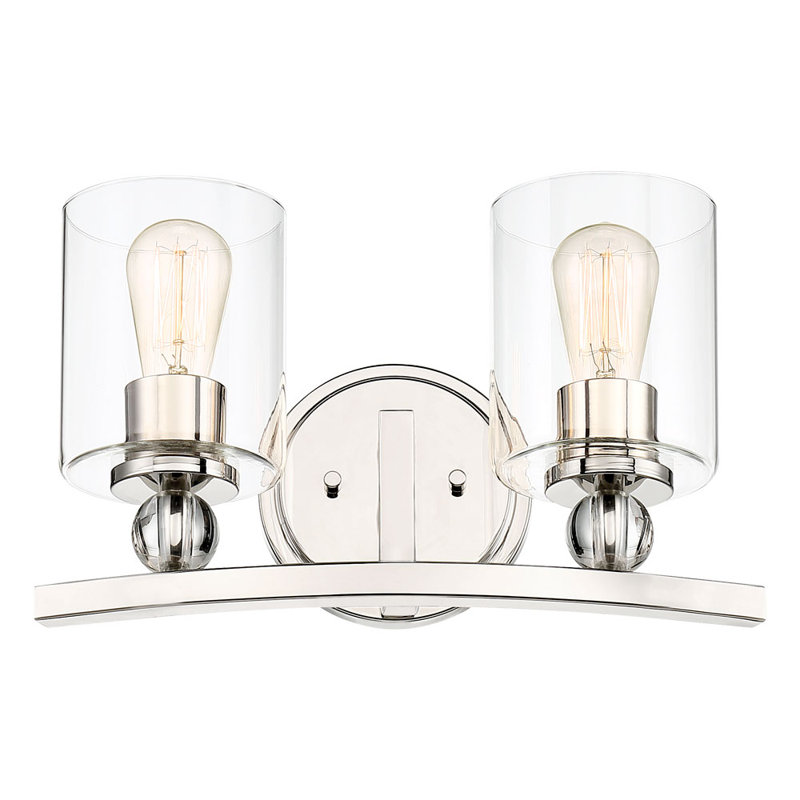 Ivy Bronx Friedman Polished Nickel With Clear Vanity Light