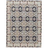 Hand-Knotted High-Quality Black and Beige Area Rug