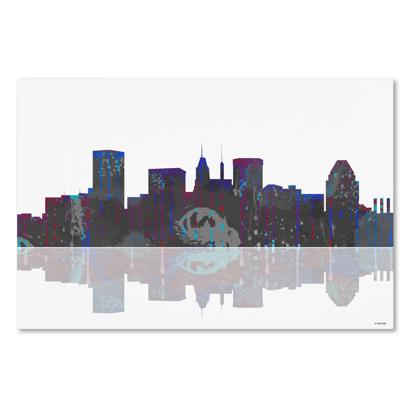 « baltimore maryland horizon », impression sur toile tendue, H 16 po x l 24 po x P 2 po