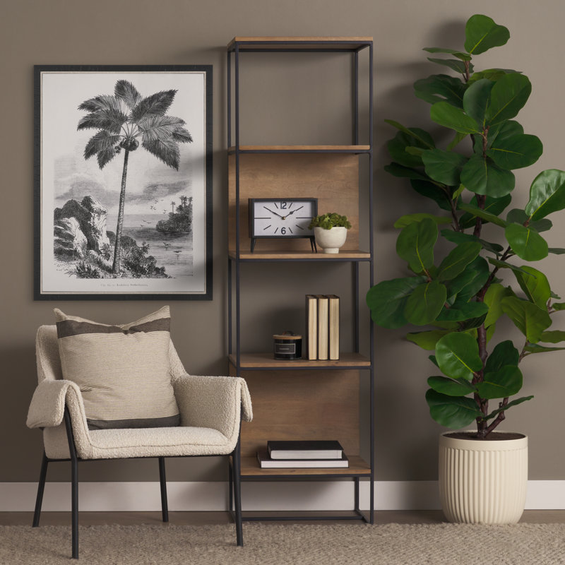 Sagan Etagere Bookcase, Beige/Black