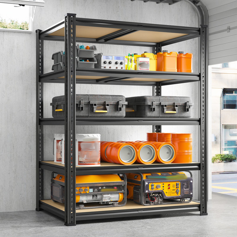 Meaghann Metal Height -Adjustable Shelving Unit, Heavy Duty Boltless Storage Shelves, 72" H x 35.5" W x 17.7" D