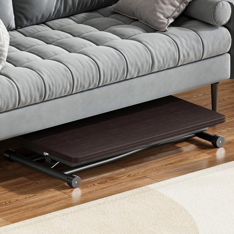 Alasca Metal Base Dining Table, Black/Black