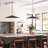 1-Light matte black iron adjustable pendant lamp