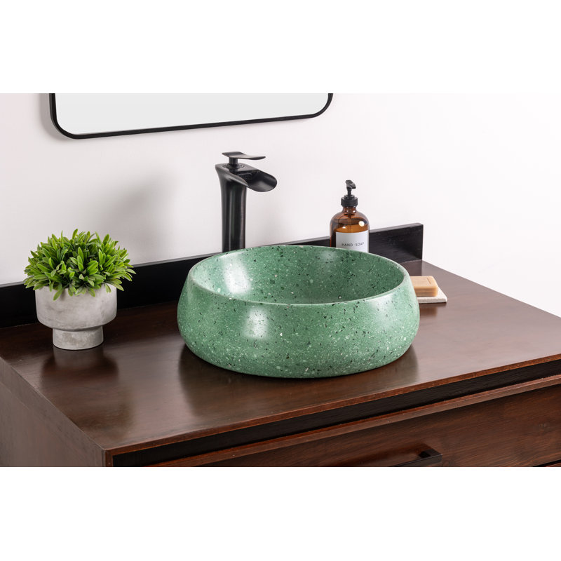 Lavabo vasque de salle de bain circulaire Dover, Green Quartz