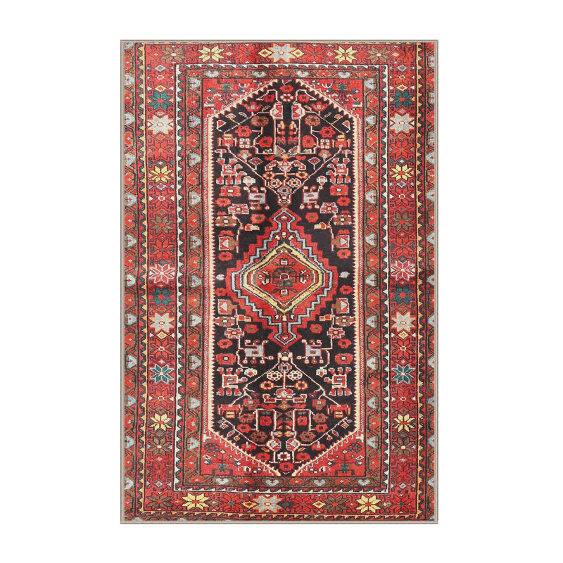 Tapis traditionnel mehroon/noir/crème, Rectangle 6 pi x 9 pi