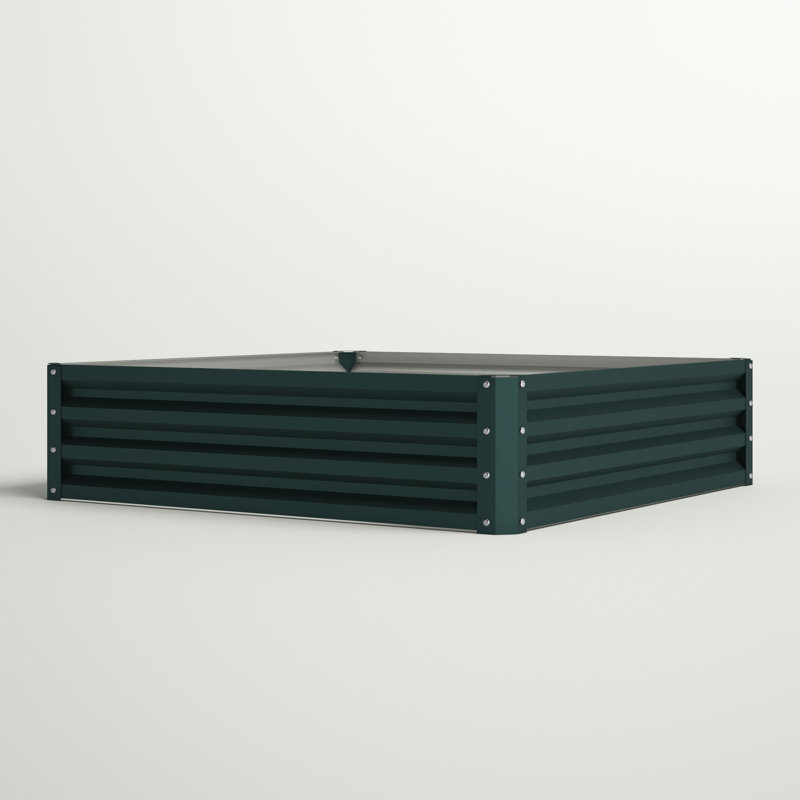 Lit de jardin surélevé en métal Evelin, H 12 po x l 48 po x P 48 po, Vert, 1