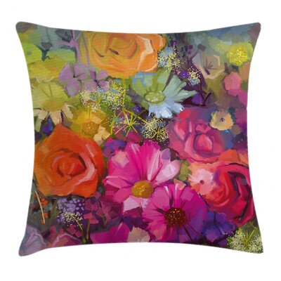 Vibrant Flower Bouquet with Daisy Peony Gerbera Indoor / Outdoor Floral 26"" Throw Pillow Cover -  Ambesonne, min_32676_36x36