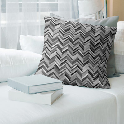Coussin en suède chevrons