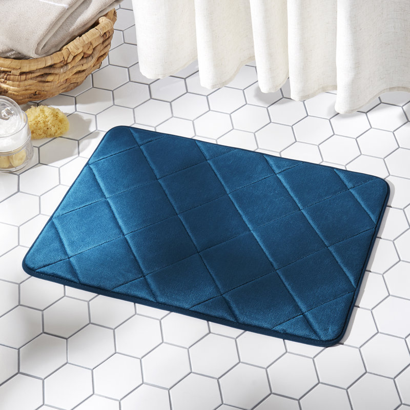 Haruhi Non-Slip Bath Mat, Blue, 22" W x 36" L