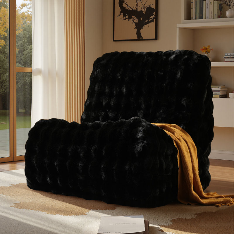 Hogle Armless Foam-Filled Bean Bag Chair , Black
