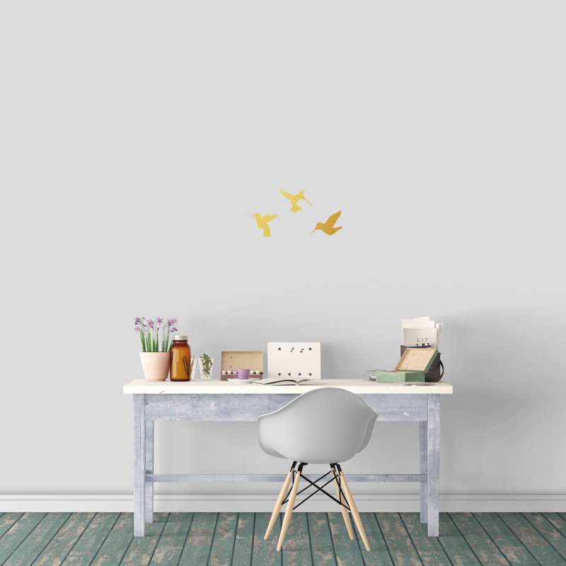 Adhésif décoratif colibris, Or