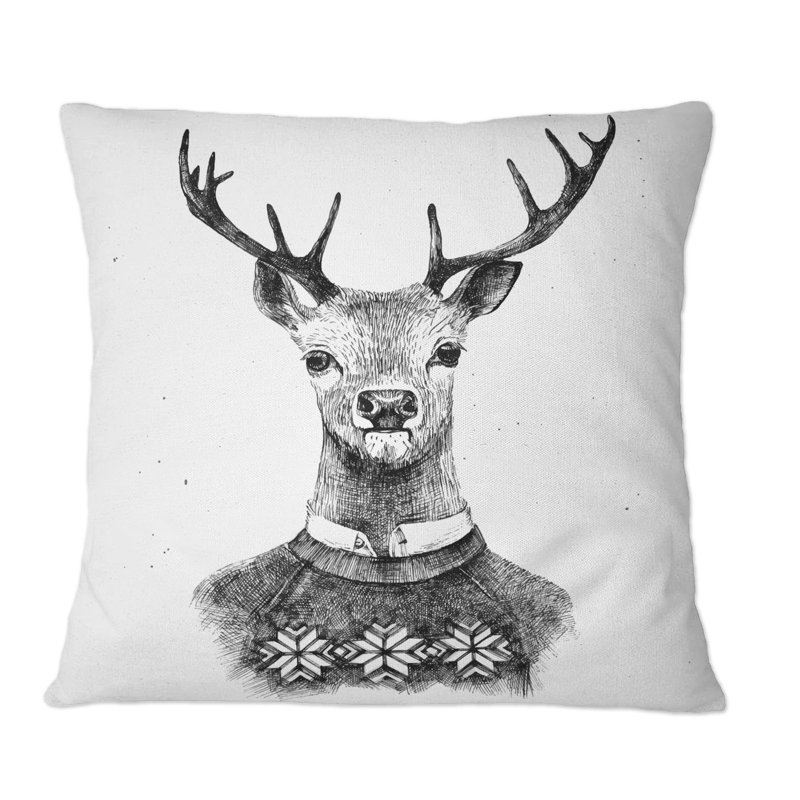 Housse de coussin Deer, 16 po x 1 po, Bourre en polyester