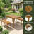 4-person Solid Acacia Wood Rectangular Dining Set