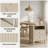 Set of 2 18" Fluted 2-Drawer Nightstands, Modern Beige Bedroom Bedside Tables, Sofa Side End Tables with Storage-129366148-129366147