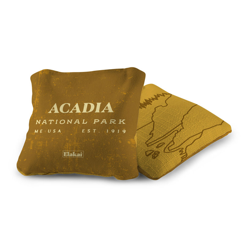 Durasuède Acadia National Park + Turbo Polyglide Pilote Versacraft Cornhole Sacs, H 6 po x l 6 po x P 1 po, Or