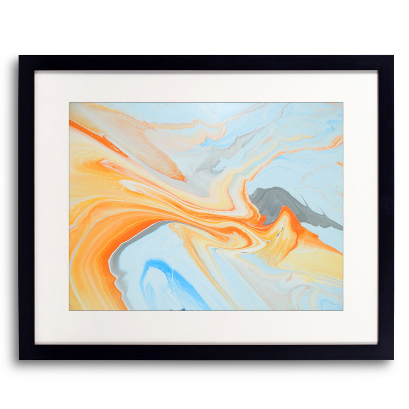 FIRE SPEAR Print by Will Birdwell, Black Framed Paper, 17.25" H x 21.25" W