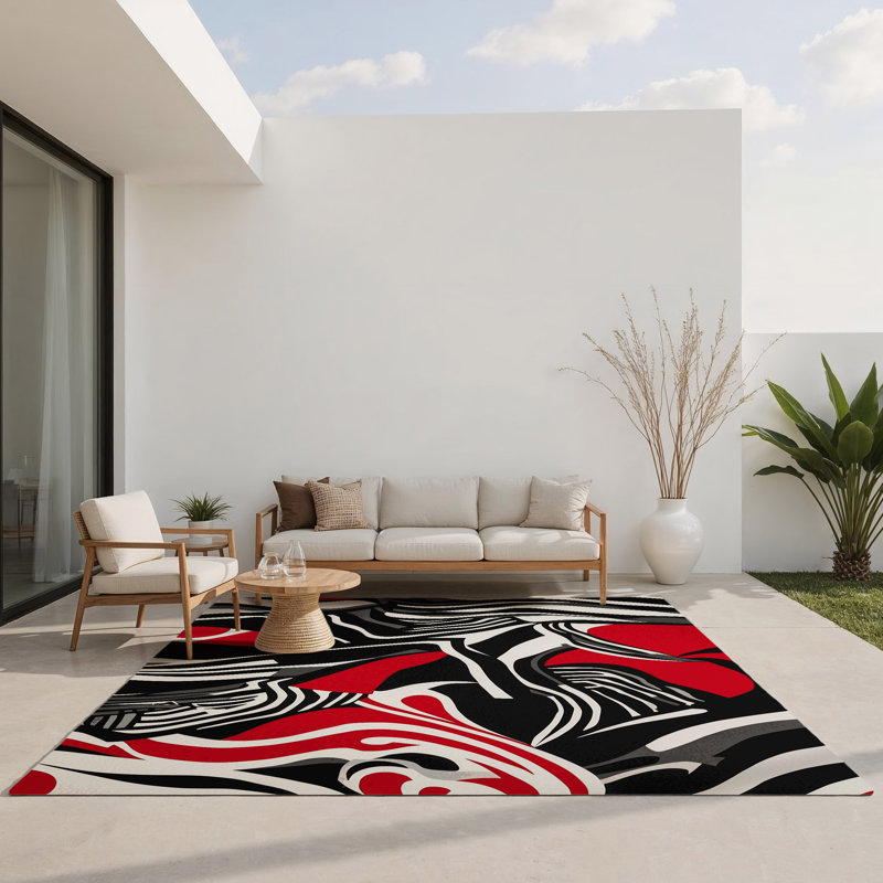 Tapis intérieur et extérieur Obsidian Glow, Rectangle 9 pi x 12 pi