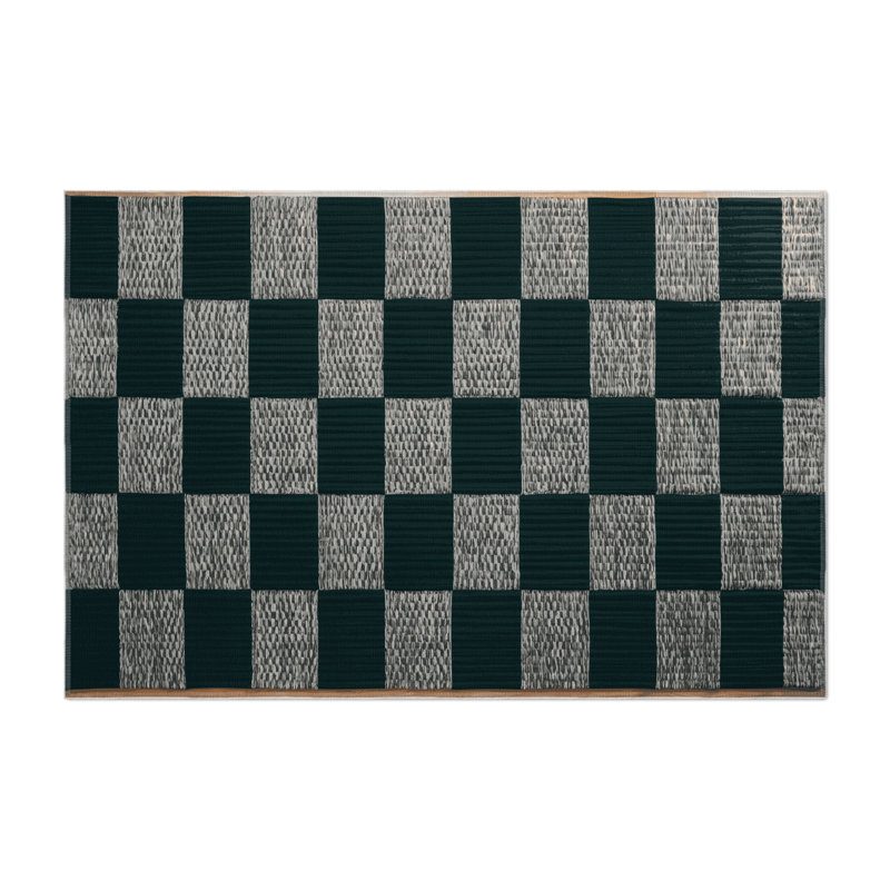 Tapis d'intérieur et d'extérieur à carreaux bleu, Rectangulaire 3 pi x 5 pi