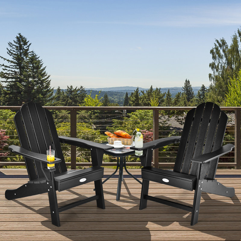 Outdoor Adirondack Chair, Black